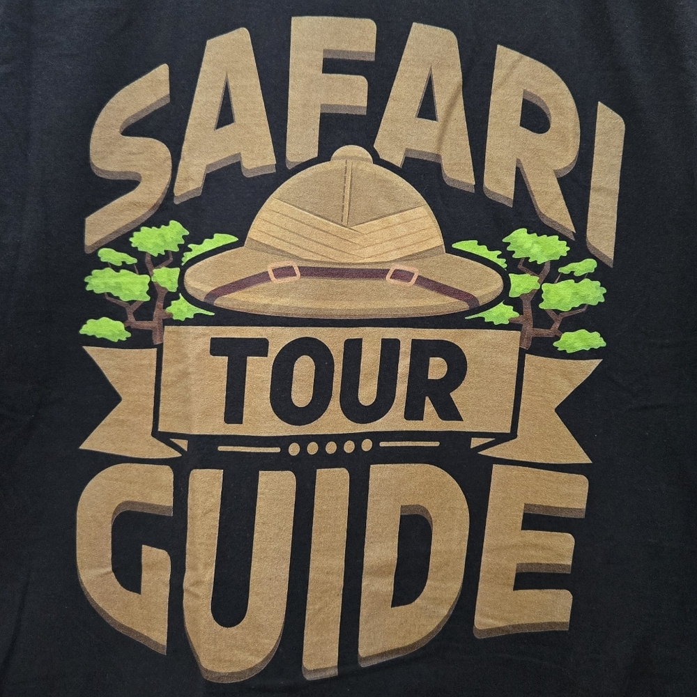 Safari Tour Guide Mens T-Shirt - Black - Picture 4 of 4